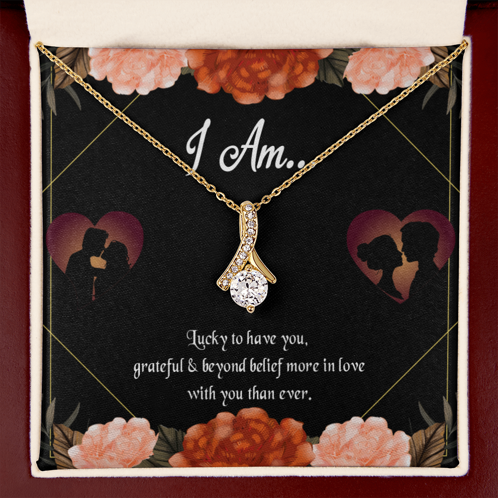 To My Girlfriend Love Gift I am Alluring Ribbon Necklace Message Card-Express Your Love Gifts
