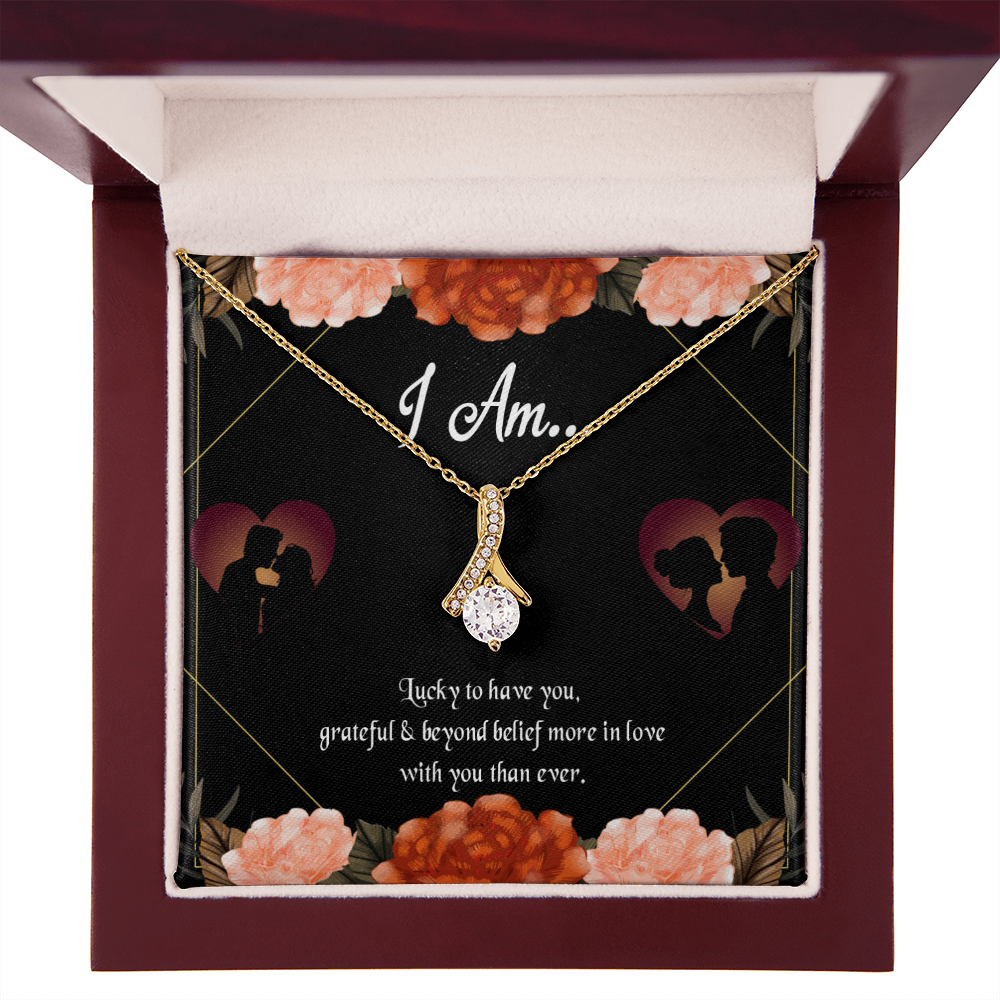 To My Girlfriend Love Gift I am Alluring Ribbon Necklace Message Card-Express Your Love Gifts
