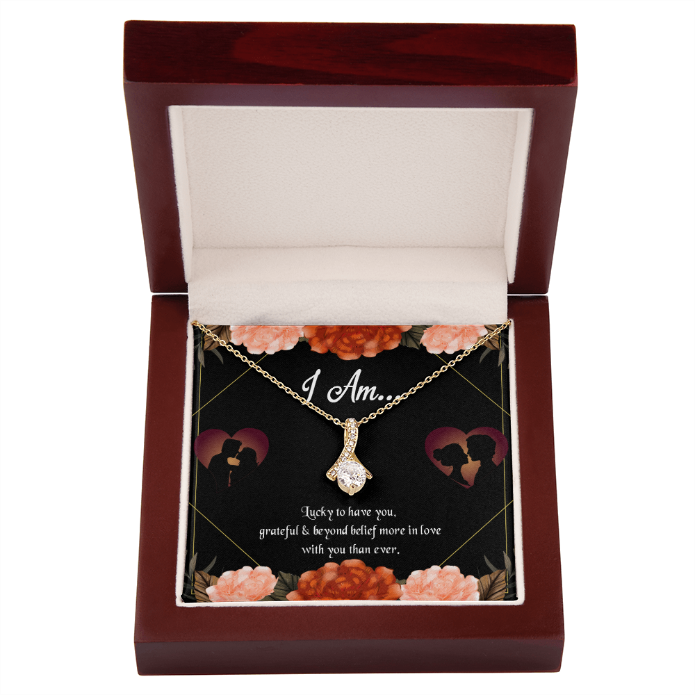 To My Girlfriend Love Gift I am Alluring Ribbon Necklace Message Card-Express Your Love Gifts