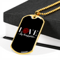 To My Girlfriend Love My Firefighter Necklace Stainless Steel or 18k Gold Dog Tag 24" Chain-Express Your Love Gifts