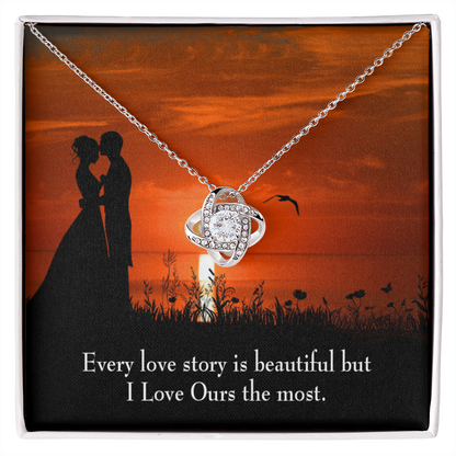 To My Girlfriend Love Our Story Infinity Knot Necklace Message Card-Express Your Love Gifts