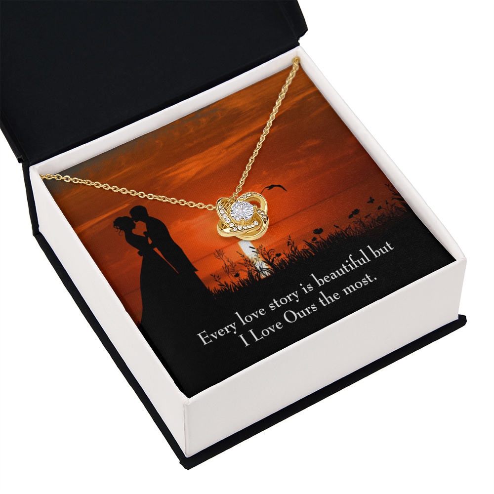 To My Girlfriend Love Our Story Infinity Knot Necklace Message Card-Express Your Love Gifts