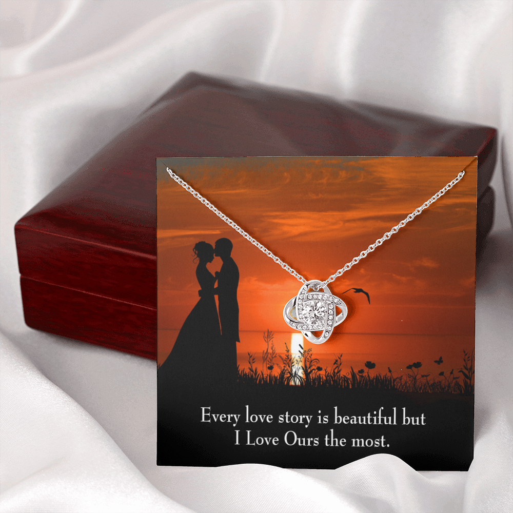 To My Girlfriend Love Our Story Infinity Knot Necklace Message Card-Express Your Love Gifts