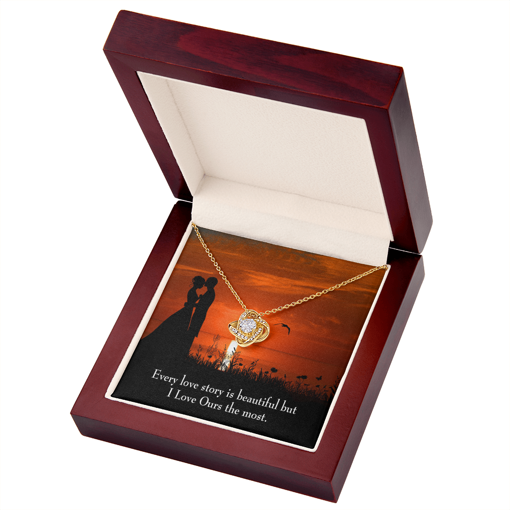 To My Girlfriend Love Our Story Infinity Knot Necklace Message Card-Express Your Love Gifts