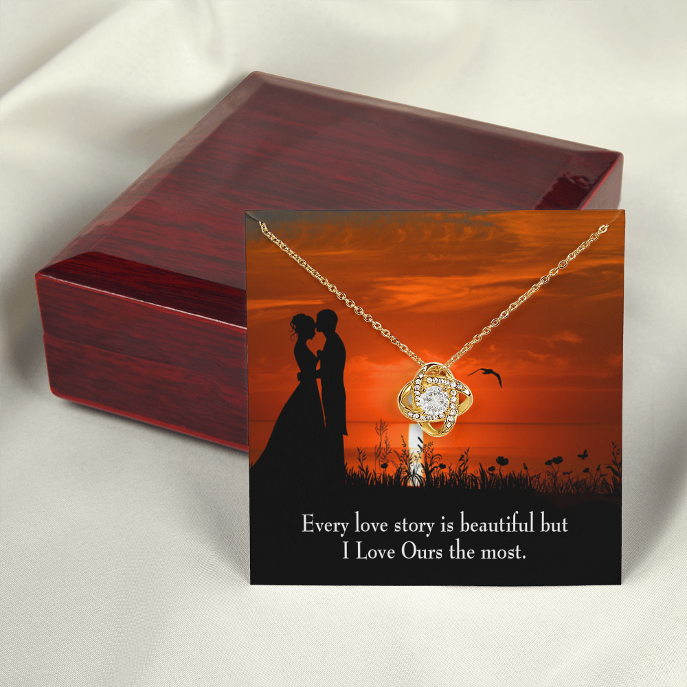 To My Girlfriend Love Our Story Infinity Knot Necklace Message Card-Express Your Love Gifts