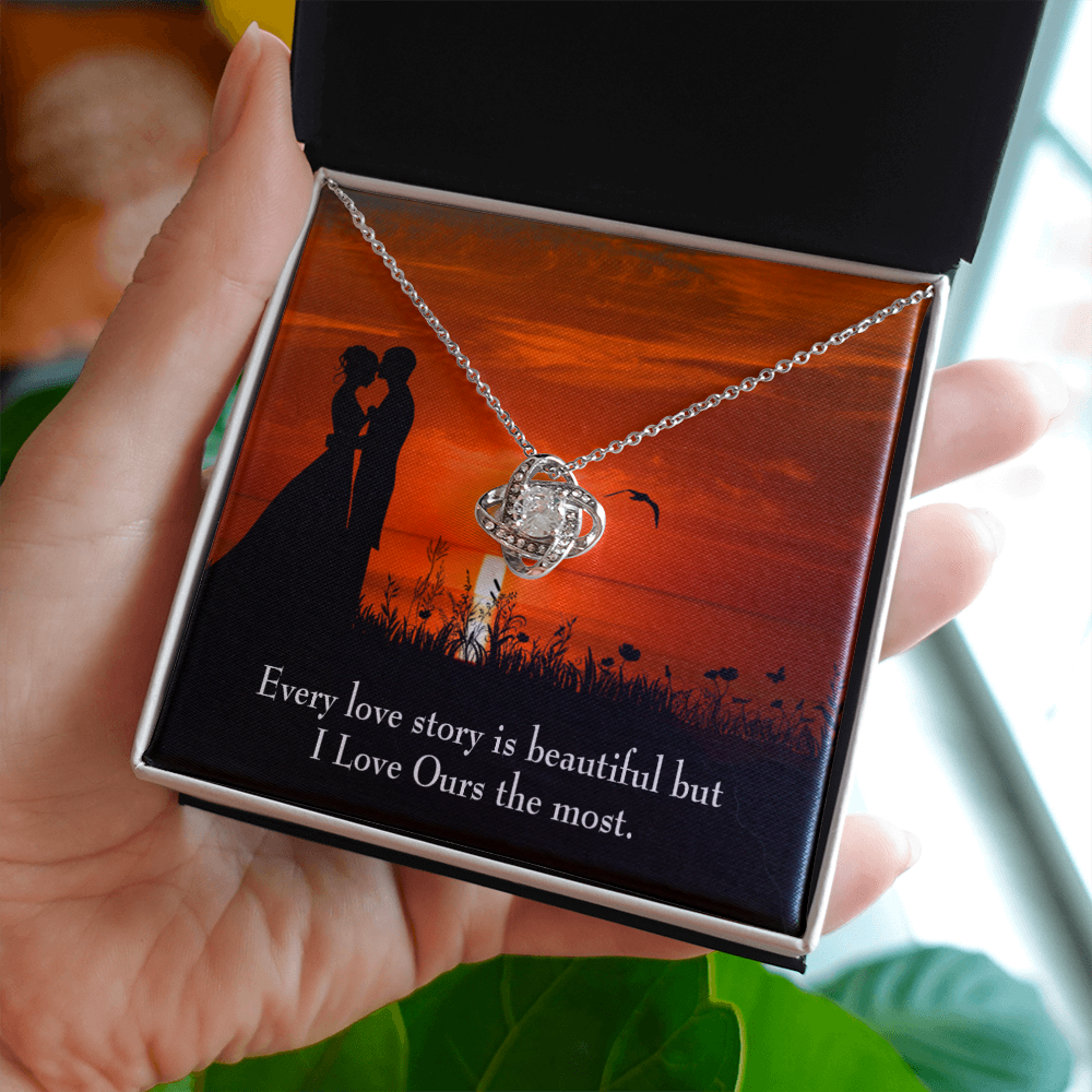 To My Girlfriend Love Our Story Infinity Knot Necklace Message Card-Express Your Love Gifts