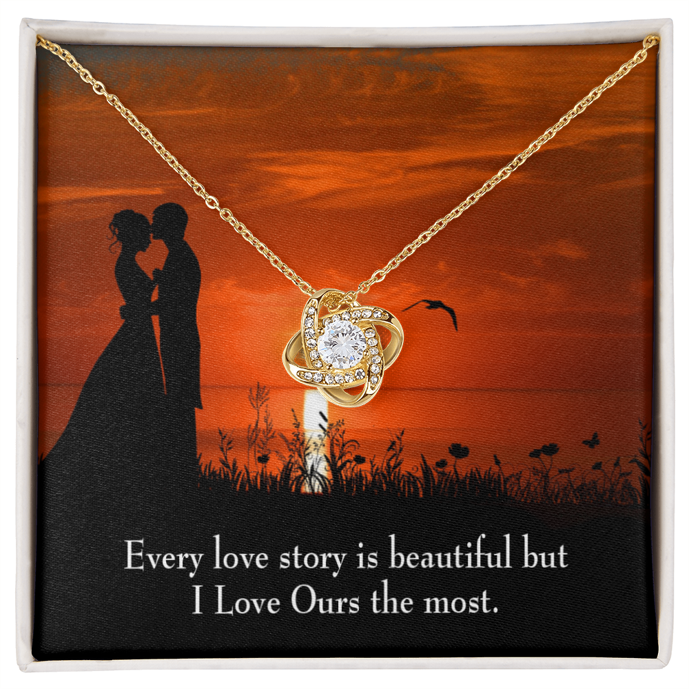 To My Girlfriend Love Our Story Infinity Knot Necklace Message Card-Express Your Love Gifts
