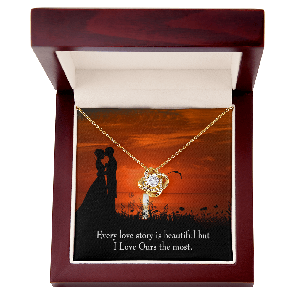To My Girlfriend Love Our Story Infinity Knot Necklace Message Card-Express Your Love Gifts