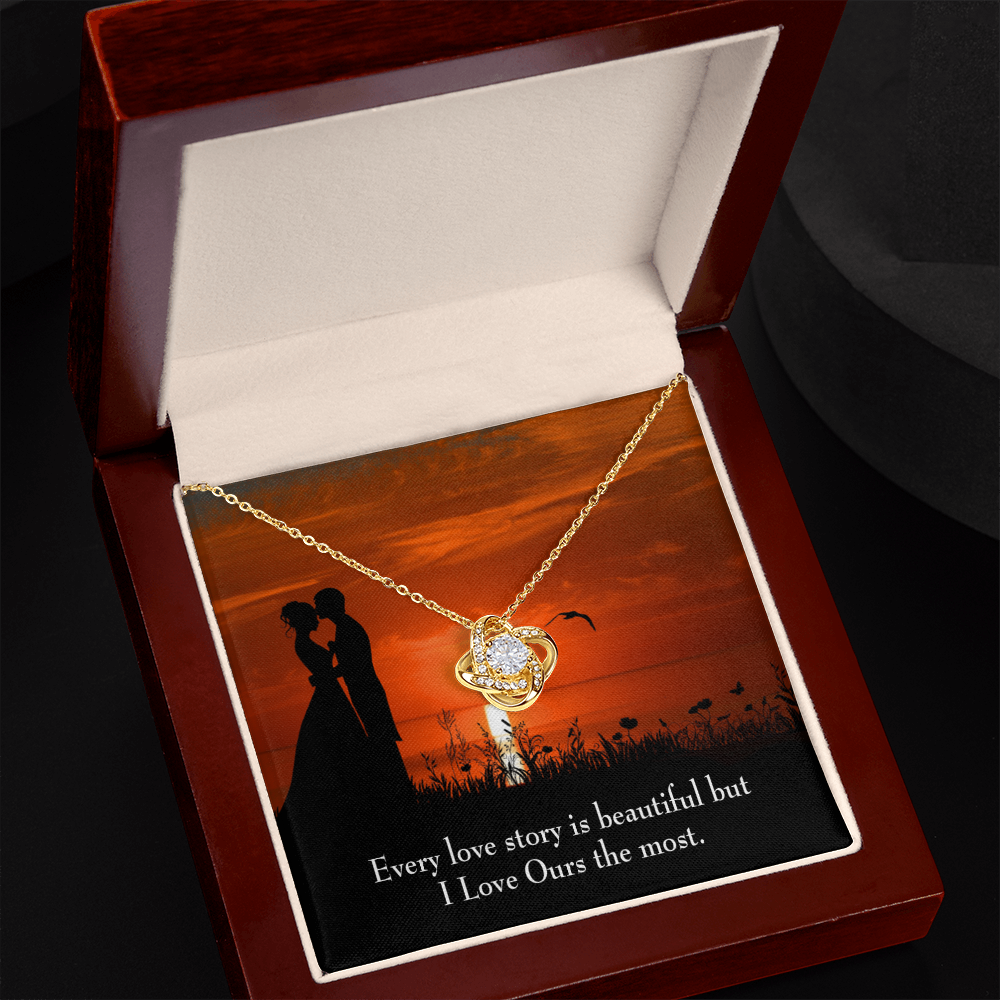 To My Girlfriend Love Our Story Infinity Knot Necklace Message Card-Express Your Love Gifts