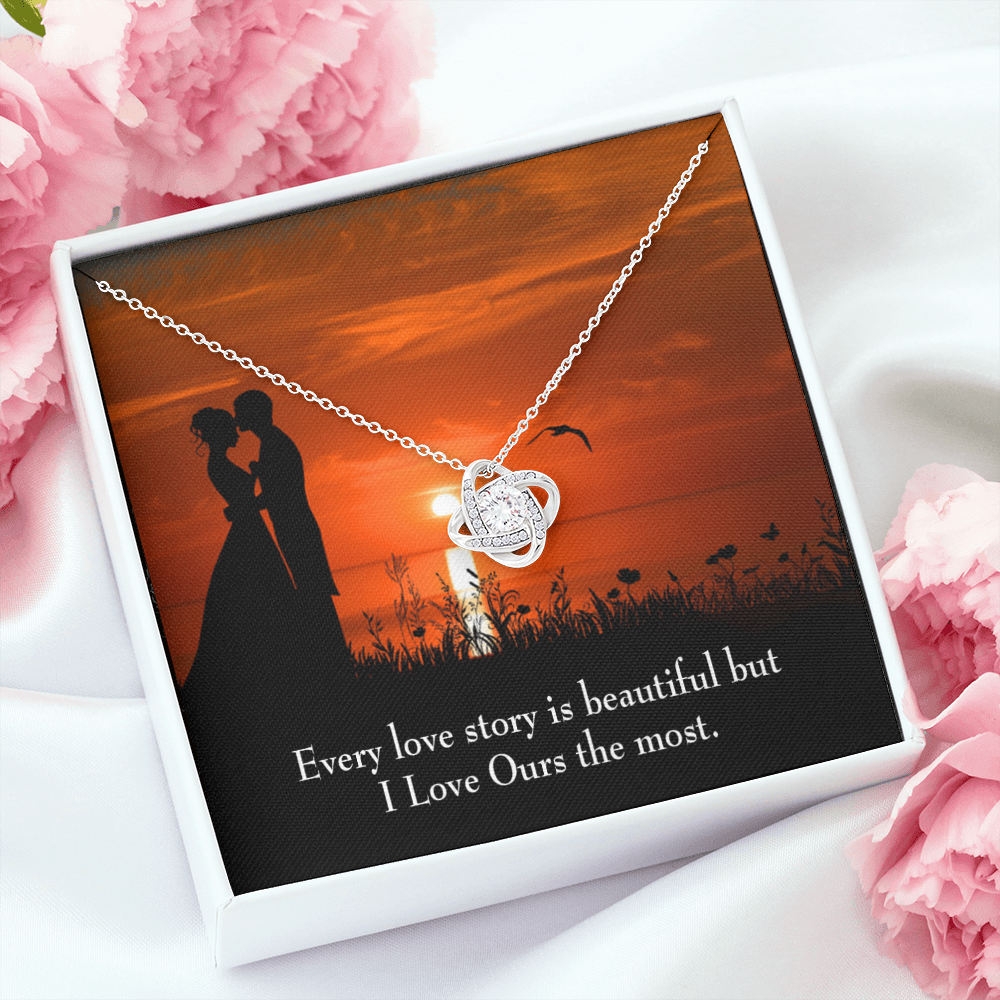 To My Girlfriend Love Our Story Infinity Knot Necklace Message Card-Express Your Love Gifts