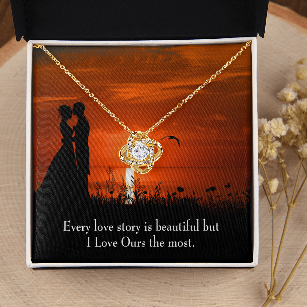 To My Girlfriend Love Our Story Infinity Knot Necklace Message Card-Express Your Love Gifts