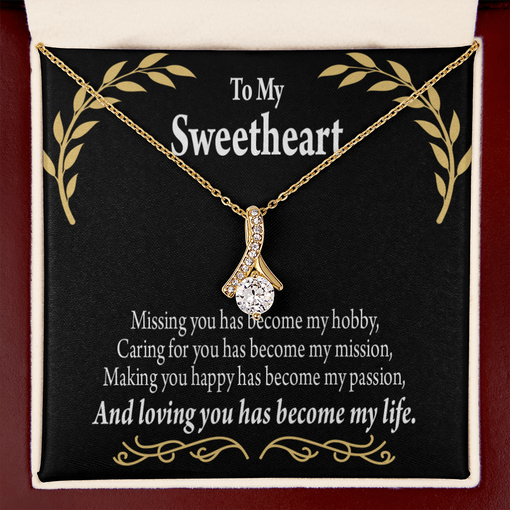 To My Girlfriend Loving You Alluring Ribbon Necklace Message Card-Express Your Love Gifts