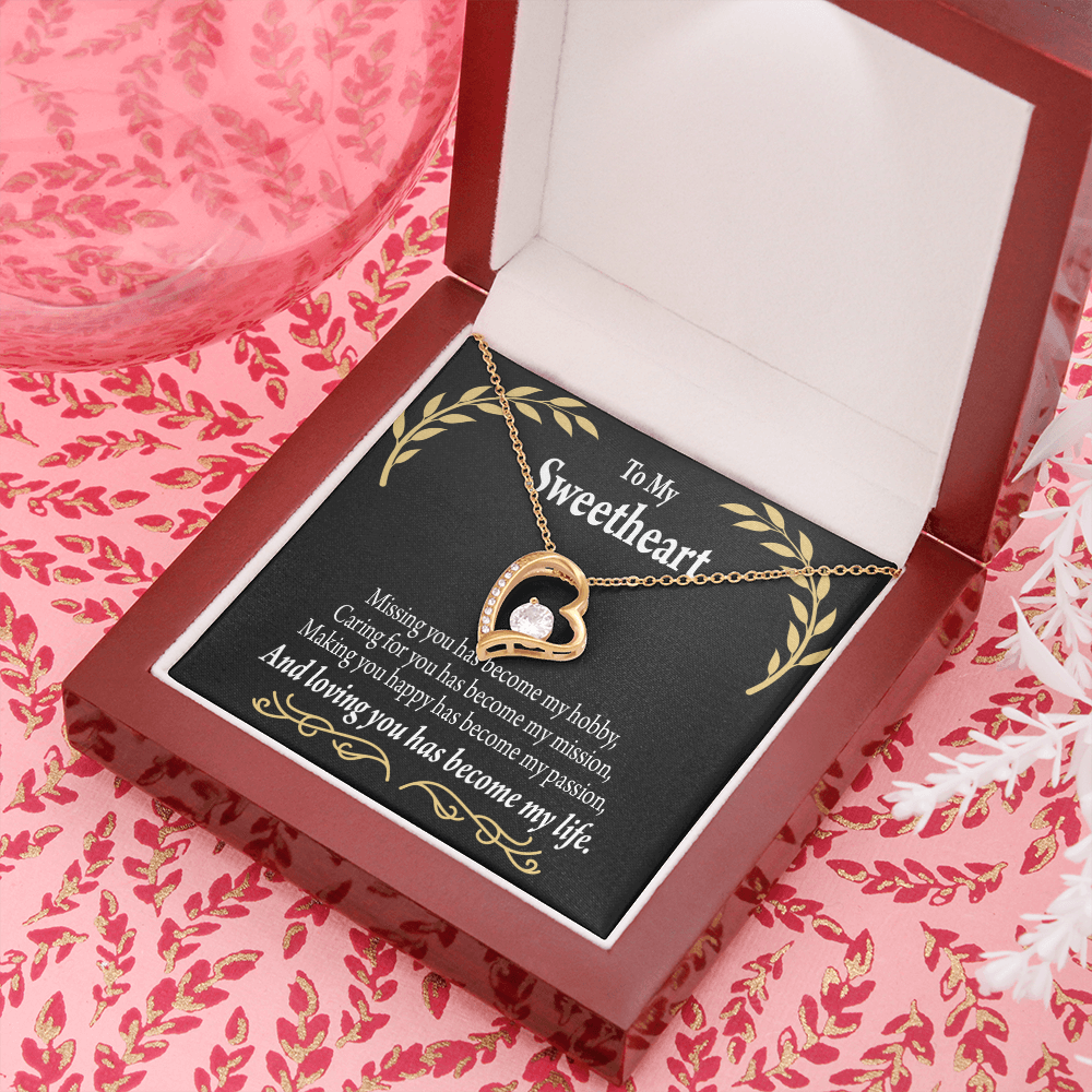 To My Girlfriend Loving You Forever Necklace w Message Card-Express Your Love Gifts