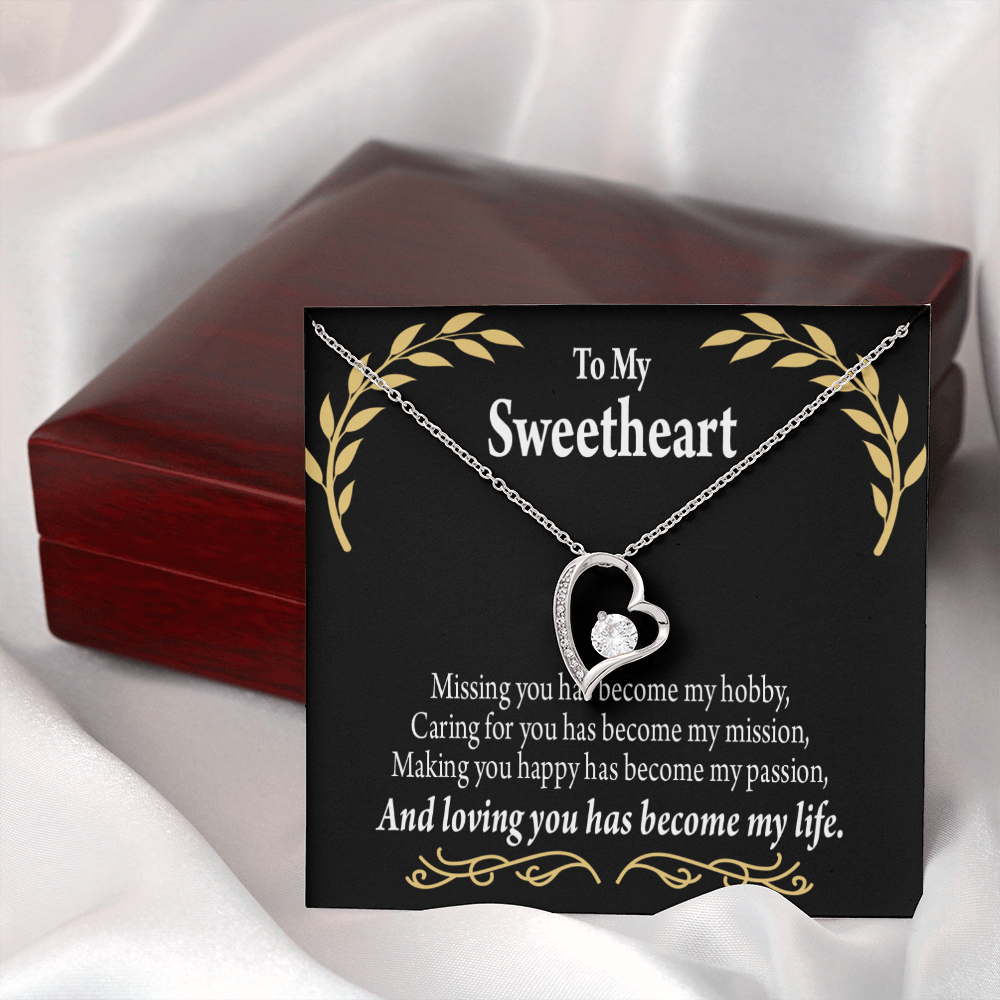 To My Girlfriend Loving You Forever Necklace w Message Card-Express Your Love Gifts