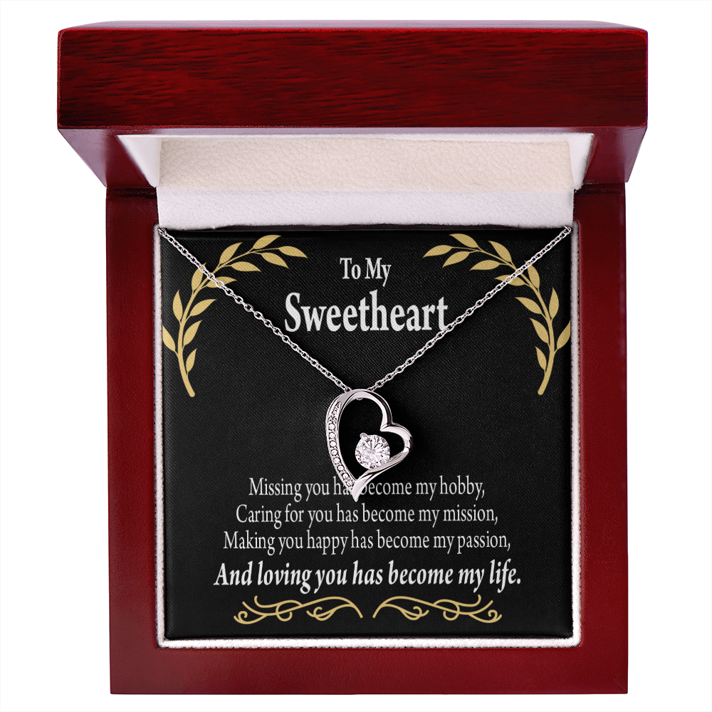 To My Girlfriend Loving You Forever Necklace w Message Card-Express Your Love Gifts