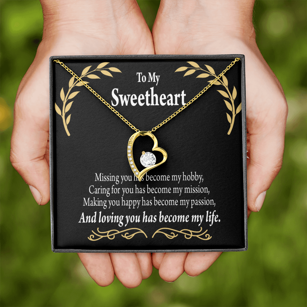 To My Girlfriend Loving You Forever Necklace w Message Card-Express Your Love Gifts