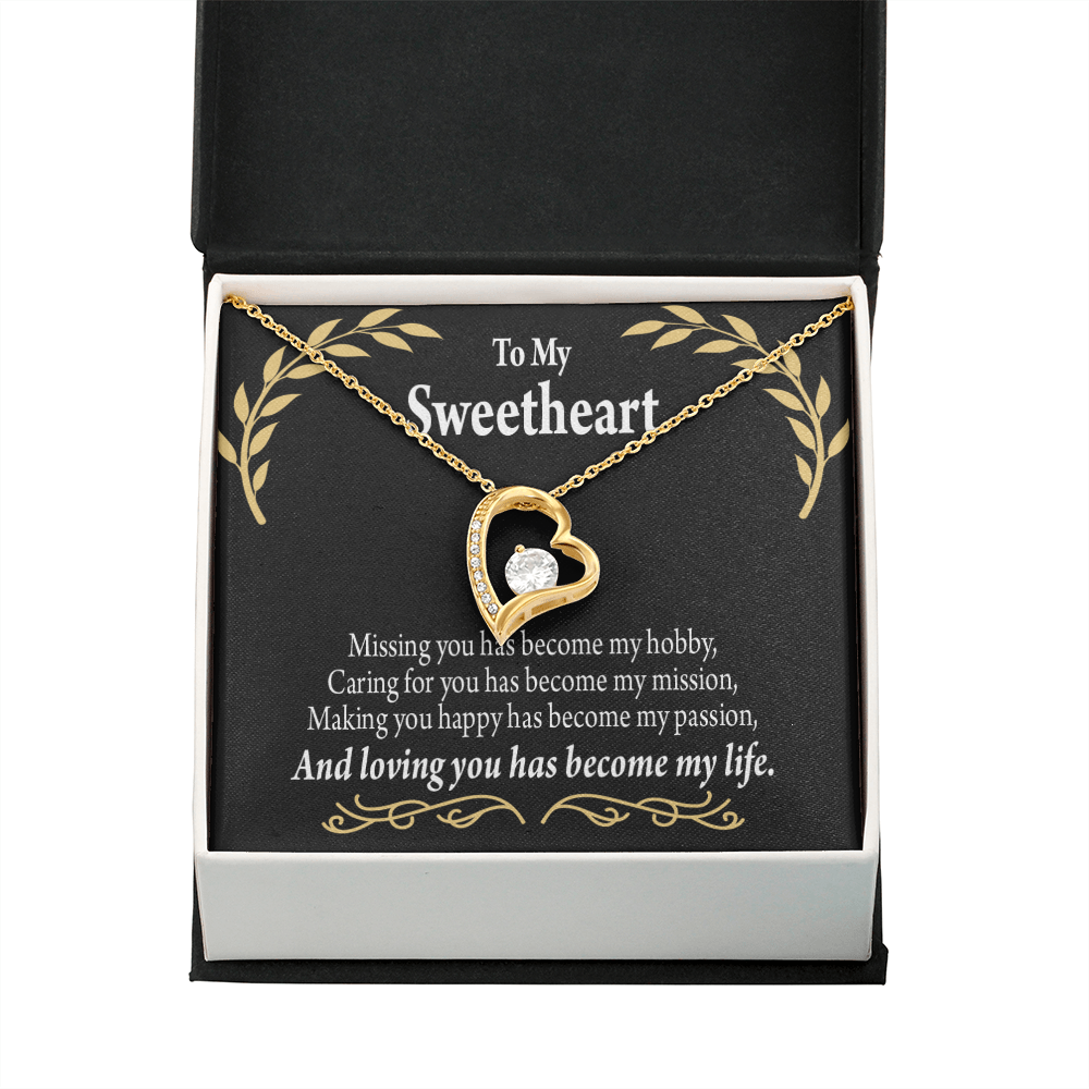 To My Girlfriend Loving You Forever Necklace w Message Card-Express Your Love Gifts