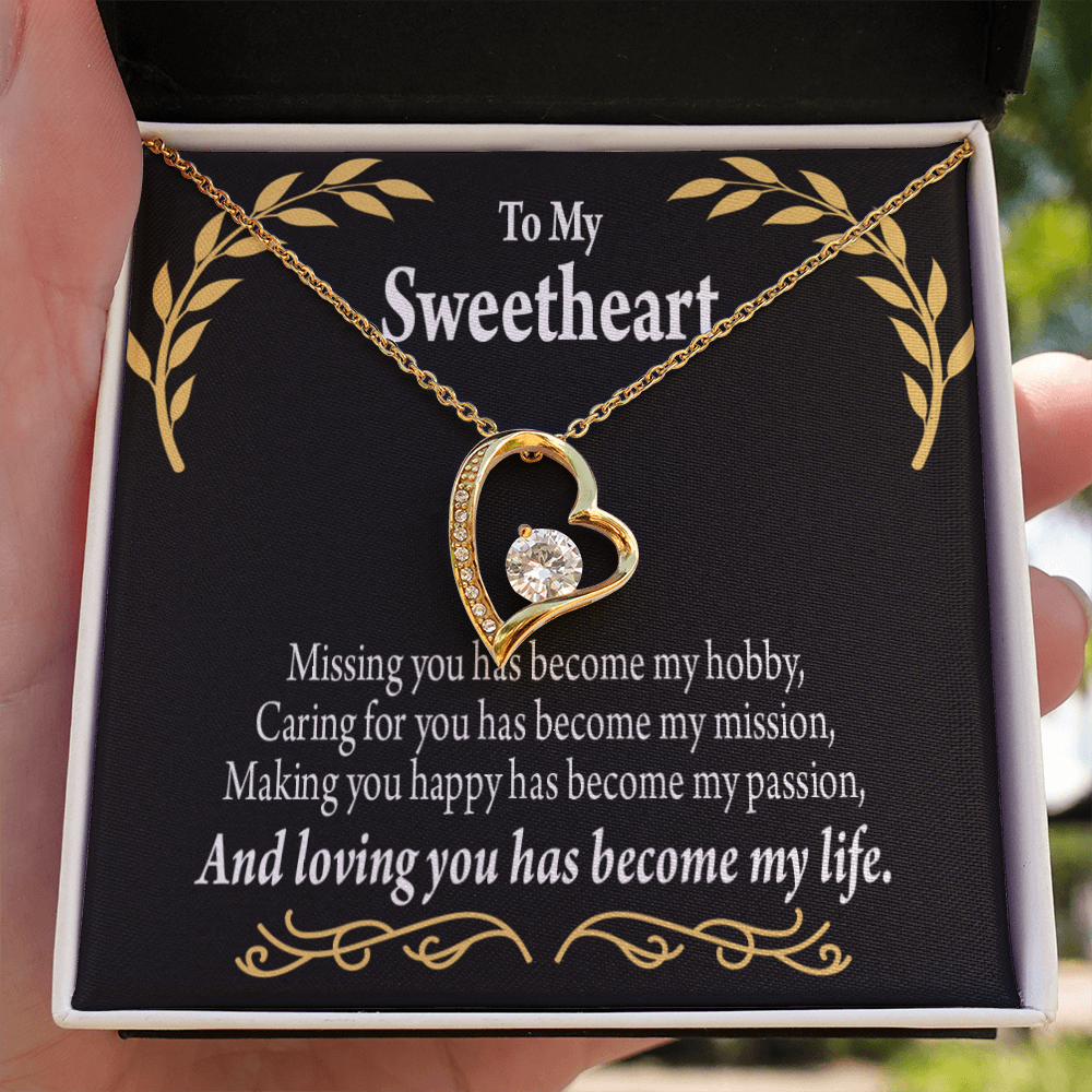 To My Girlfriend Loving You Forever Necklace w Message Card-Express Your Love Gifts