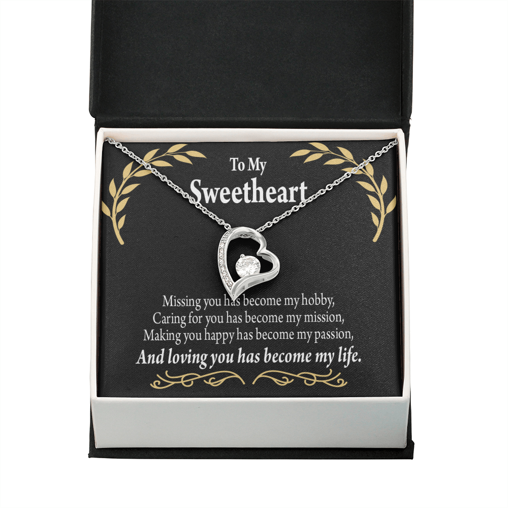 To My Girlfriend Loving You Forever Necklace w Message Card-Express Your Love Gifts