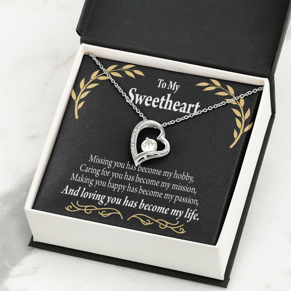 To My Girlfriend Loving You Forever Necklace w Message Card-Express Your Love Gifts