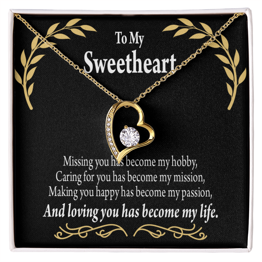 To My Girlfriend Loving You Forever Necklace w Message Card-Express Your Love Gifts