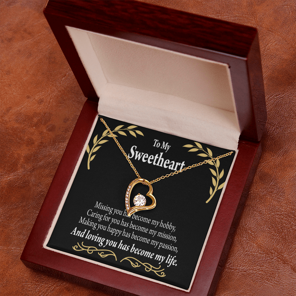 To My Girlfriend Loving You Forever Necklace w Message Card-Express Your Love Gifts