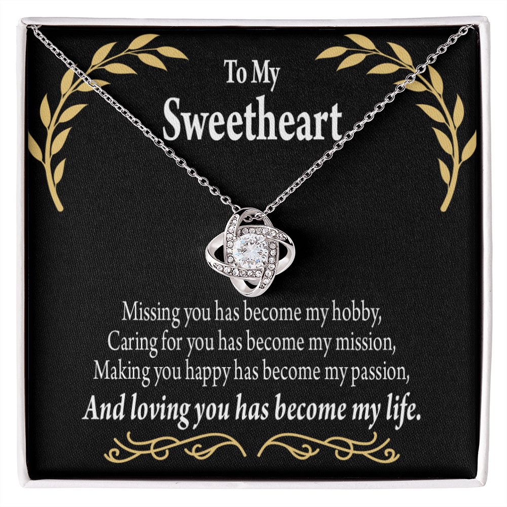 To My Girlfriend Loving You Infinity Knot Necklace Message Card-Express Your Love Gifts