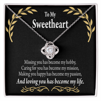 To My Girlfriend Loving You Infinity Knot Necklace Message Card-Express Your Love Gifts