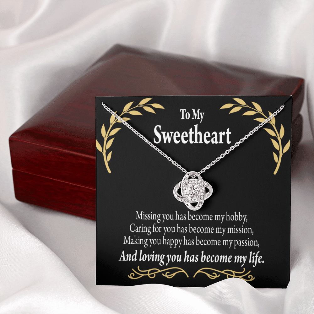 To My Girlfriend Loving You Infinity Knot Necklace Message Card-Express Your Love Gifts