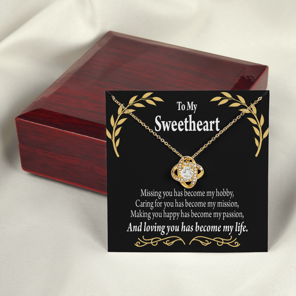 To My Girlfriend Loving You Infinity Knot Necklace Message Card-Express Your Love Gifts