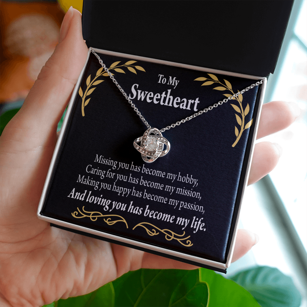 To My Girlfriend Loving You Infinity Knot Necklace Message Card-Express Your Love Gifts