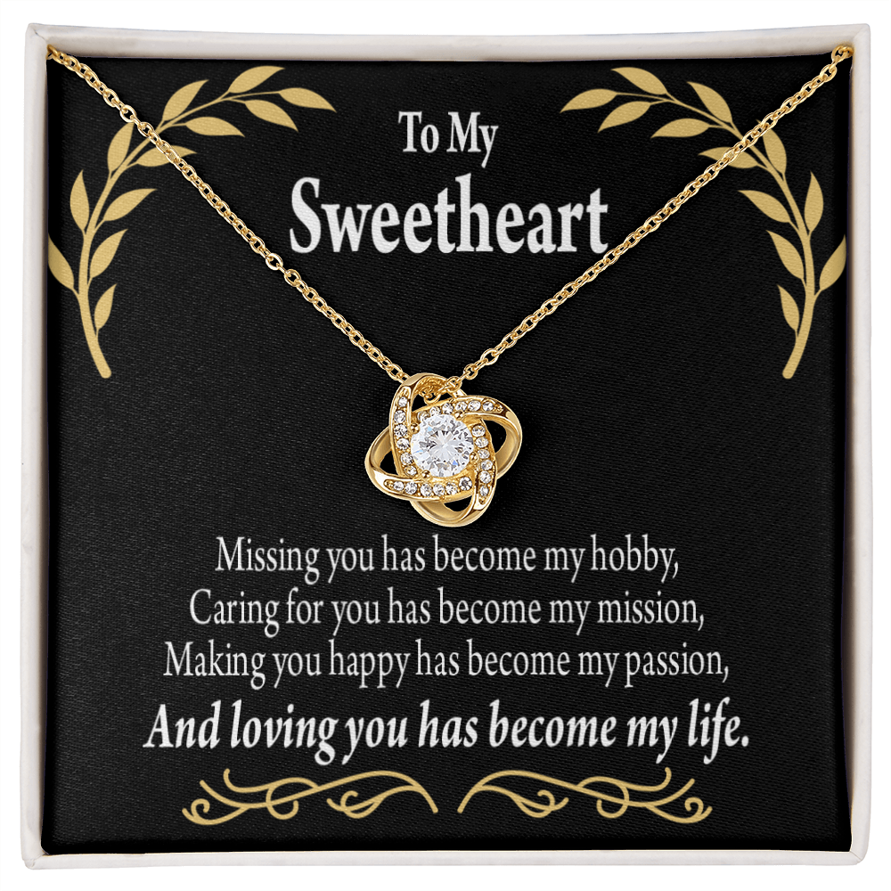 To My Girlfriend Loving You Infinity Knot Necklace Message Card-Express Your Love Gifts