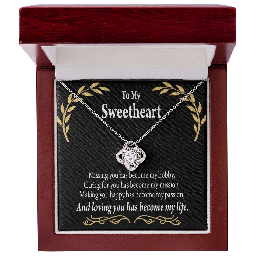 To My Girlfriend Loving You Infinity Knot Necklace Message Card-Express Your Love Gifts