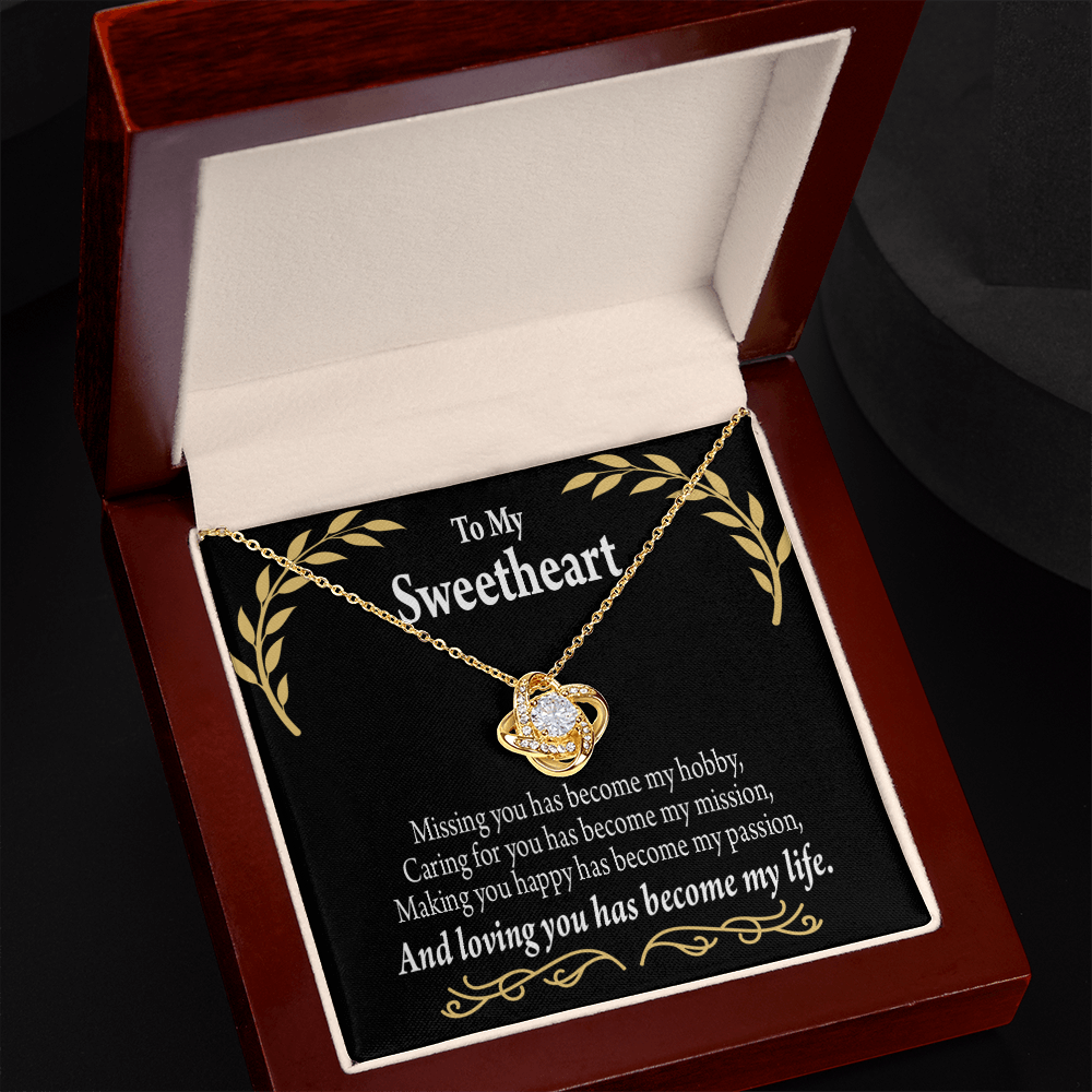 To My Girlfriend Loving You Infinity Knot Necklace Message Card-Express Your Love Gifts