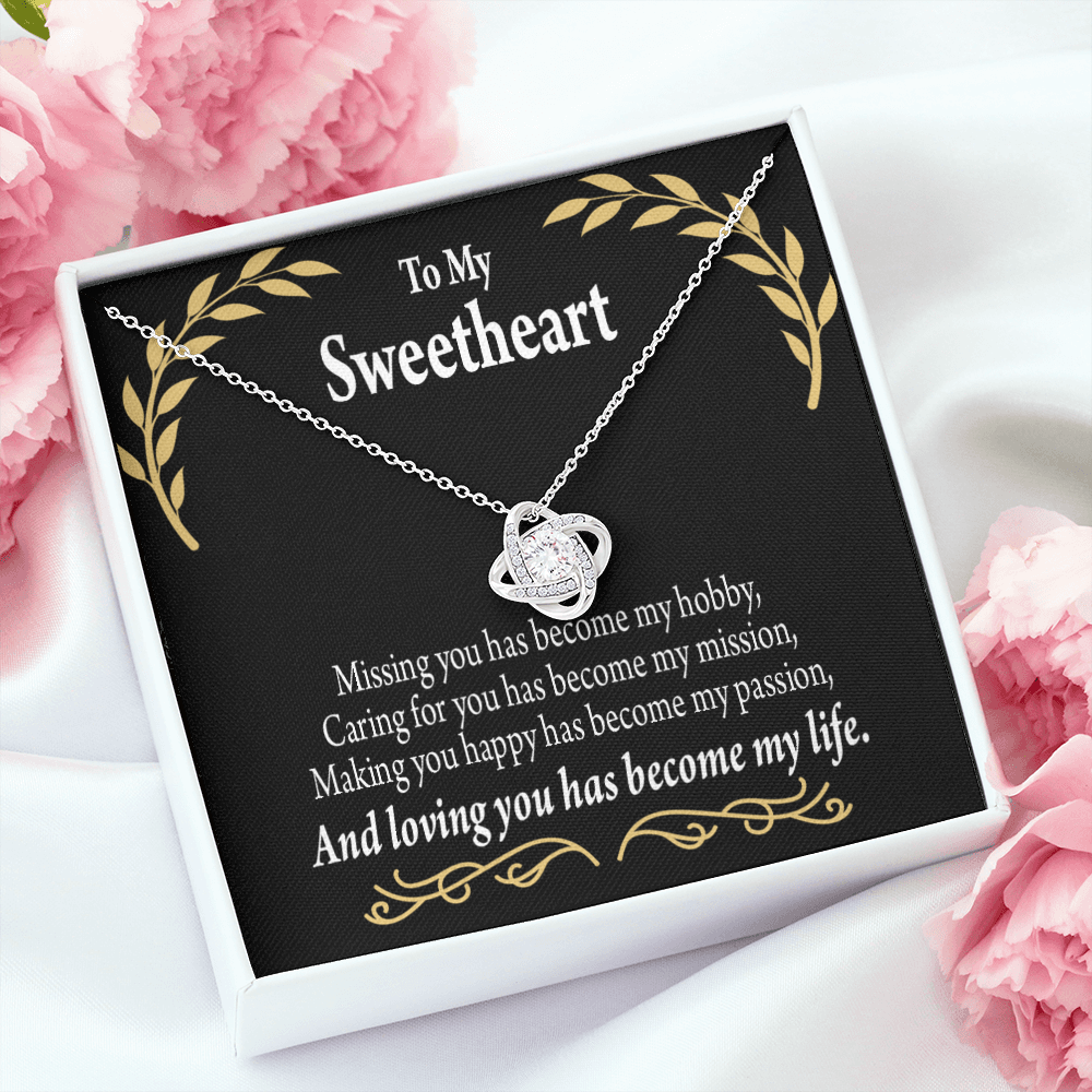 To My Girlfriend Loving You Infinity Knot Necklace Message Card-Express Your Love Gifts