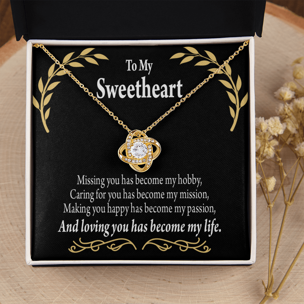 To My Girlfriend Loving You Infinity Knot Necklace Message Card-Express Your Love Gifts