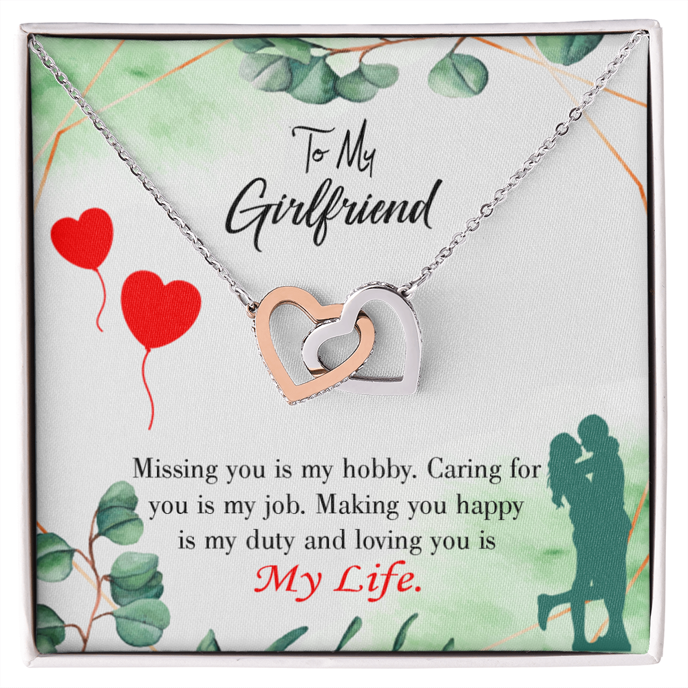 To My Girlfriend Loving You is My Life Inseparable Necklace-Express Your Love Gifts