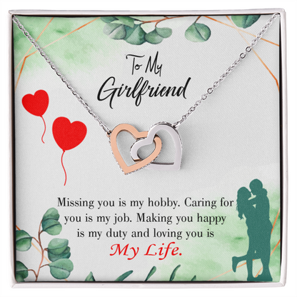 To My Girlfriend Loving You is My Life Inseparable Necklace-Express Your Love Gifts