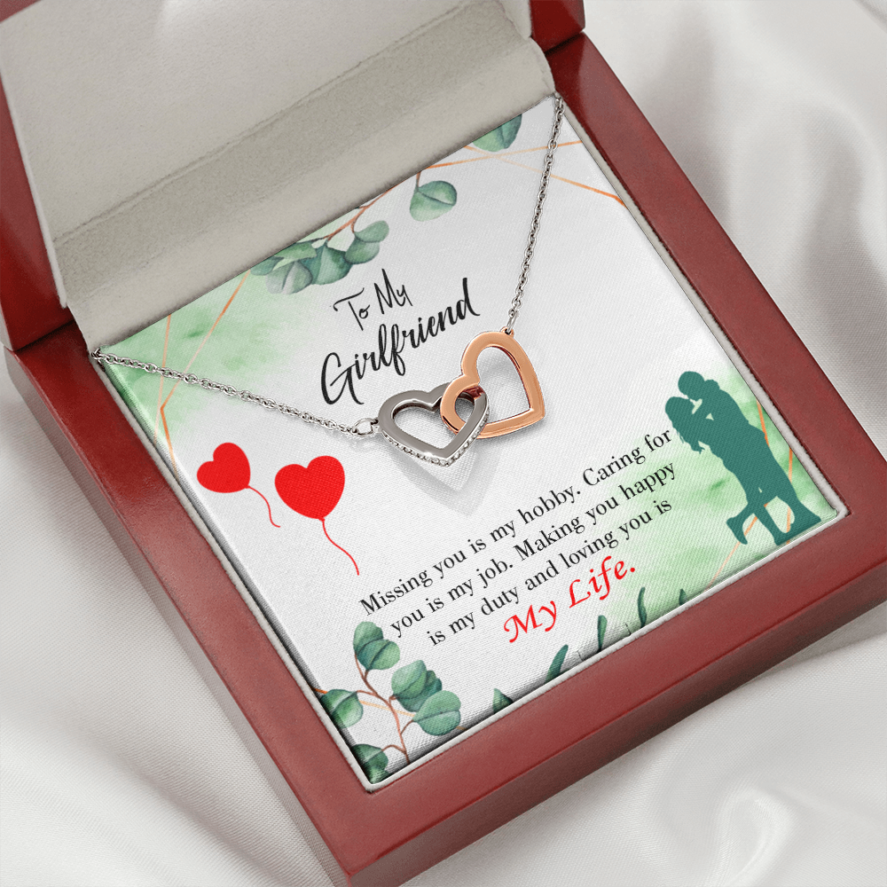 To My Girlfriend Loving You is My Life Inseparable Necklace-Express Your Love Gifts