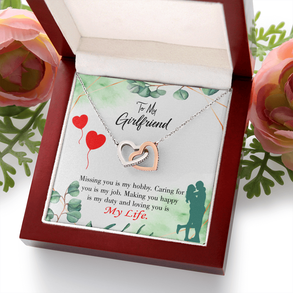 To My Girlfriend Loving You is My Life Inseparable Necklace-Express Your Love Gifts
