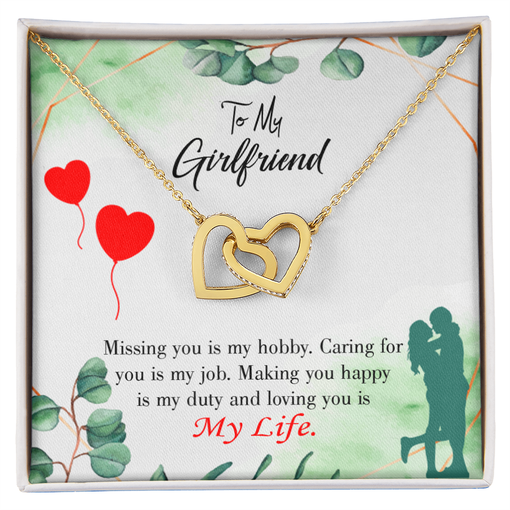 To My Girlfriend Loving You is My Life Inseparable Necklace-Express Your Love Gifts