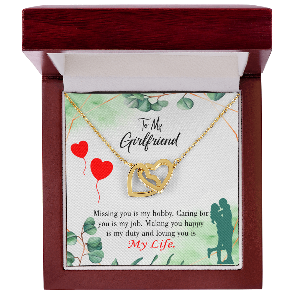 To My Girlfriend Loving You is My Life Inseparable Necklace-Express Your Love Gifts
