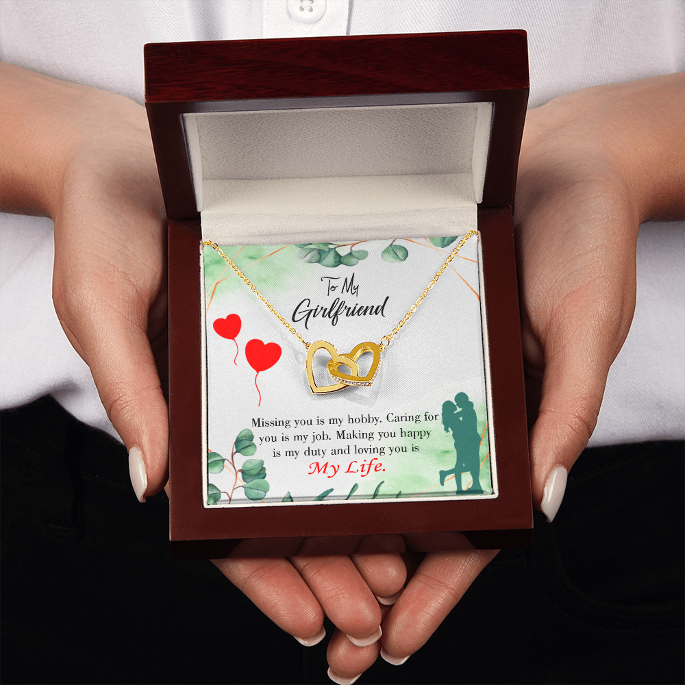 To My Girlfriend Loving You is My Life Inseparable Necklace-Express Your Love Gifts
