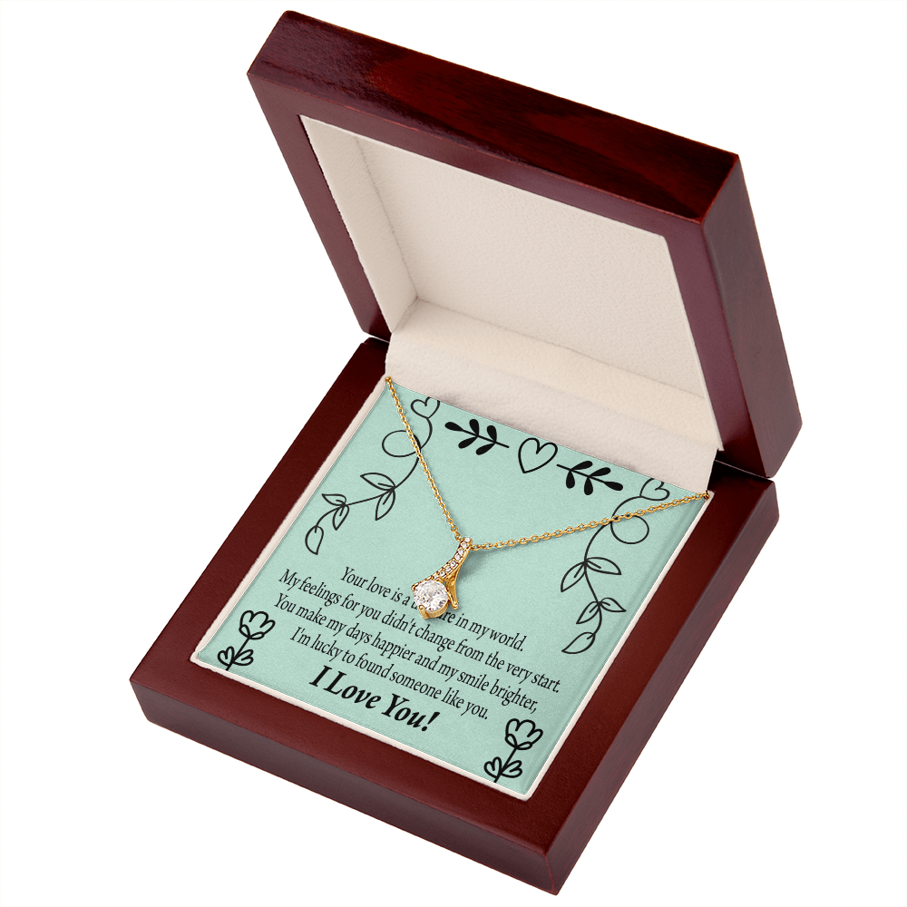 To My Girlfriend Lucky Alluring Ribbon Necklace Message Card-Express Your Love Gifts