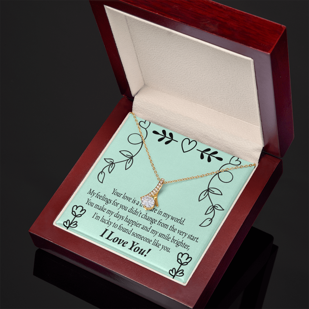 To My Girlfriend Lucky Alluring Ribbon Necklace Message Card-Express Your Love Gifts