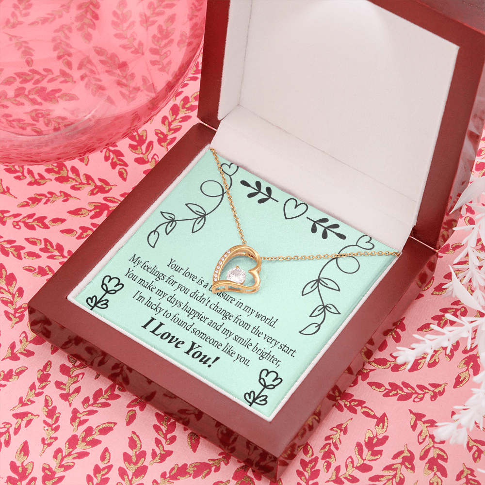 To My Girlfriend Lucky Forever Necklace w Message Card-Express Your Love Gifts