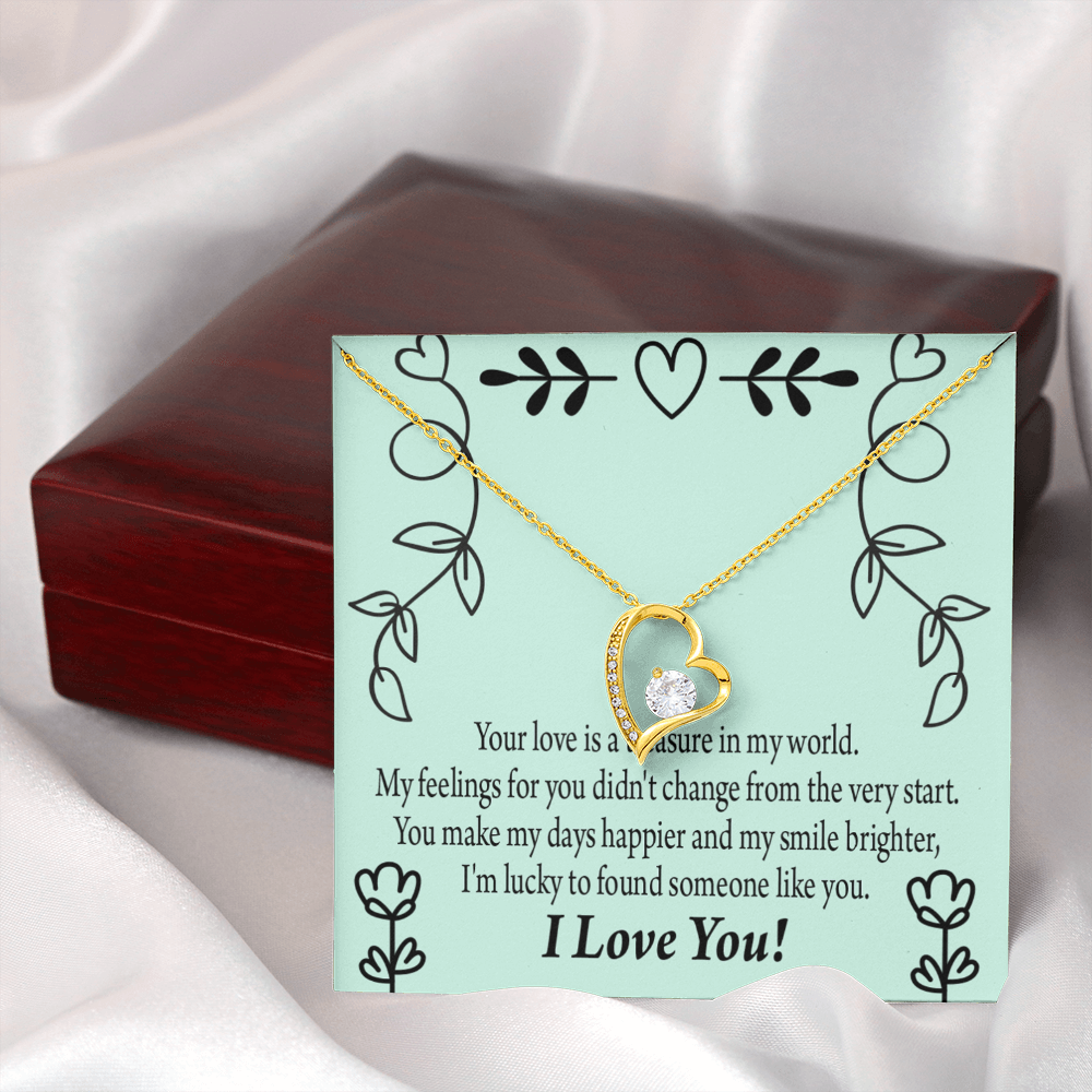 To My Girlfriend Lucky Forever Necklace w Message Card-Express Your Love Gifts