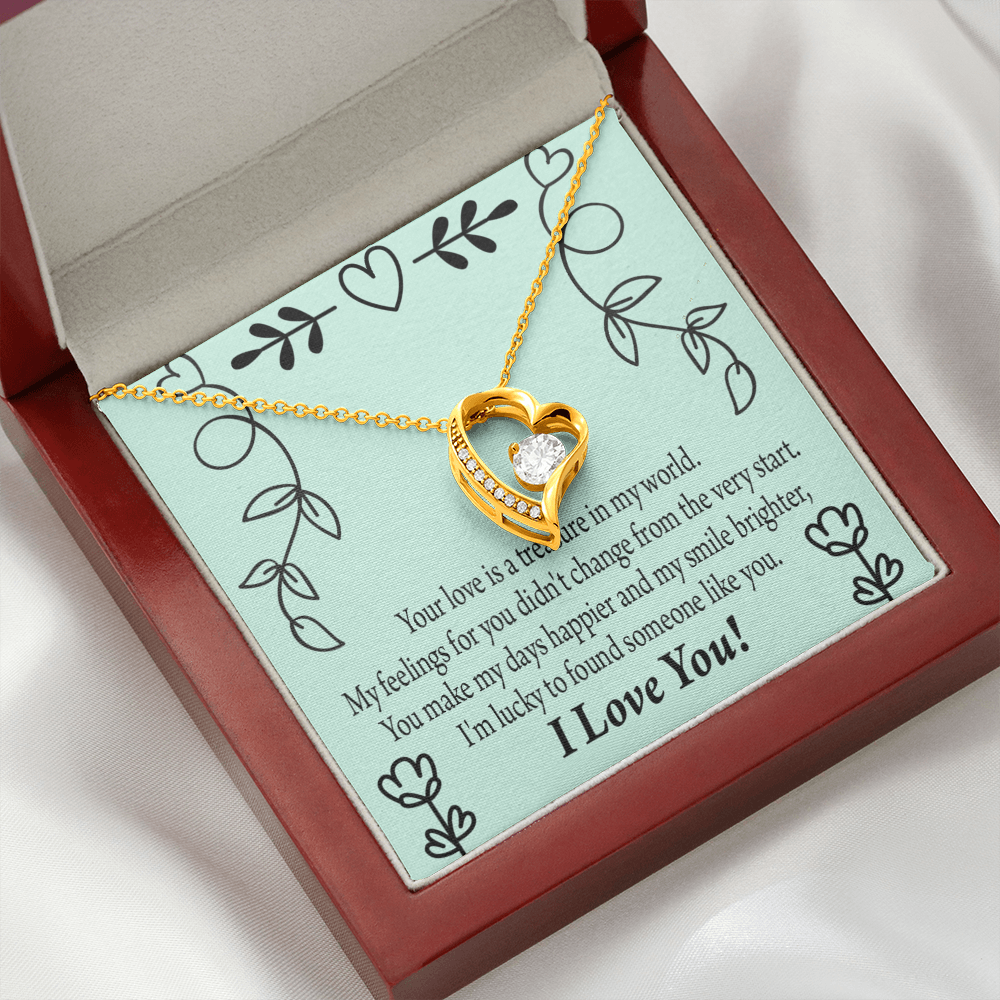 To My Girlfriend Lucky Forever Necklace w Message Card-Express Your Love Gifts