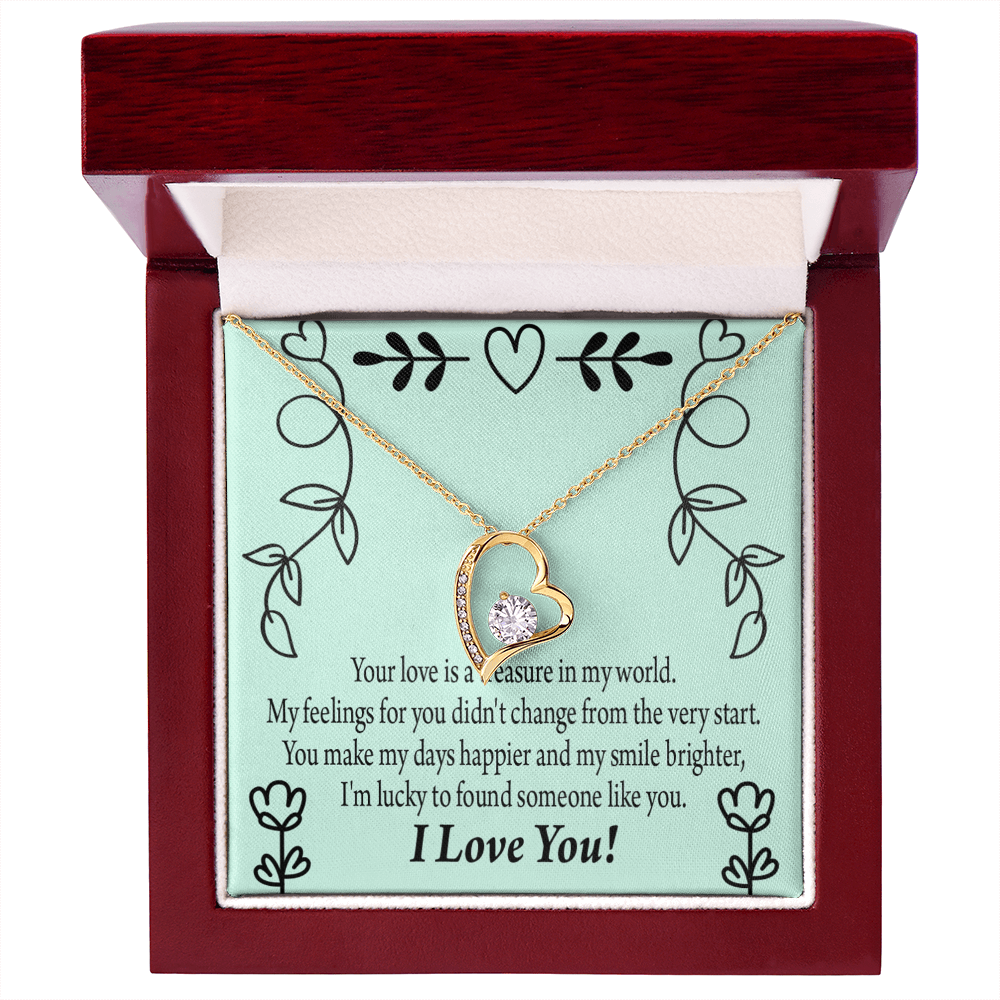 To My Girlfriend Lucky Forever Necklace w Message Card-Express Your Love Gifts