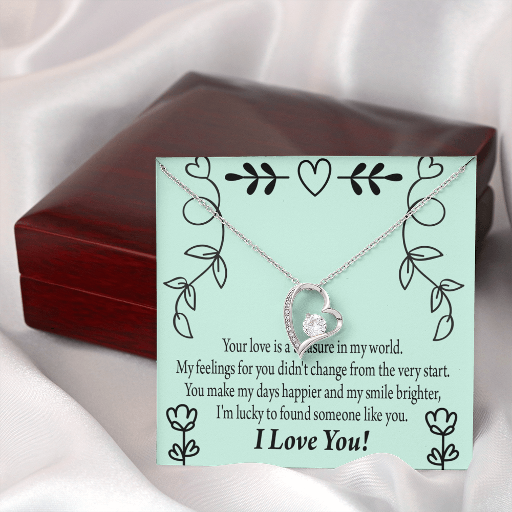 To My Girlfriend Lucky Forever Necklace w Message Card-Express Your Love Gifts